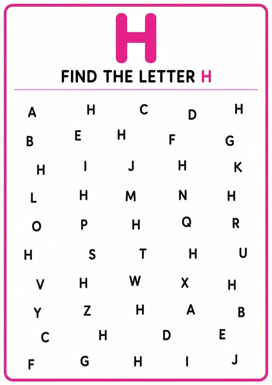 Find the Letter H